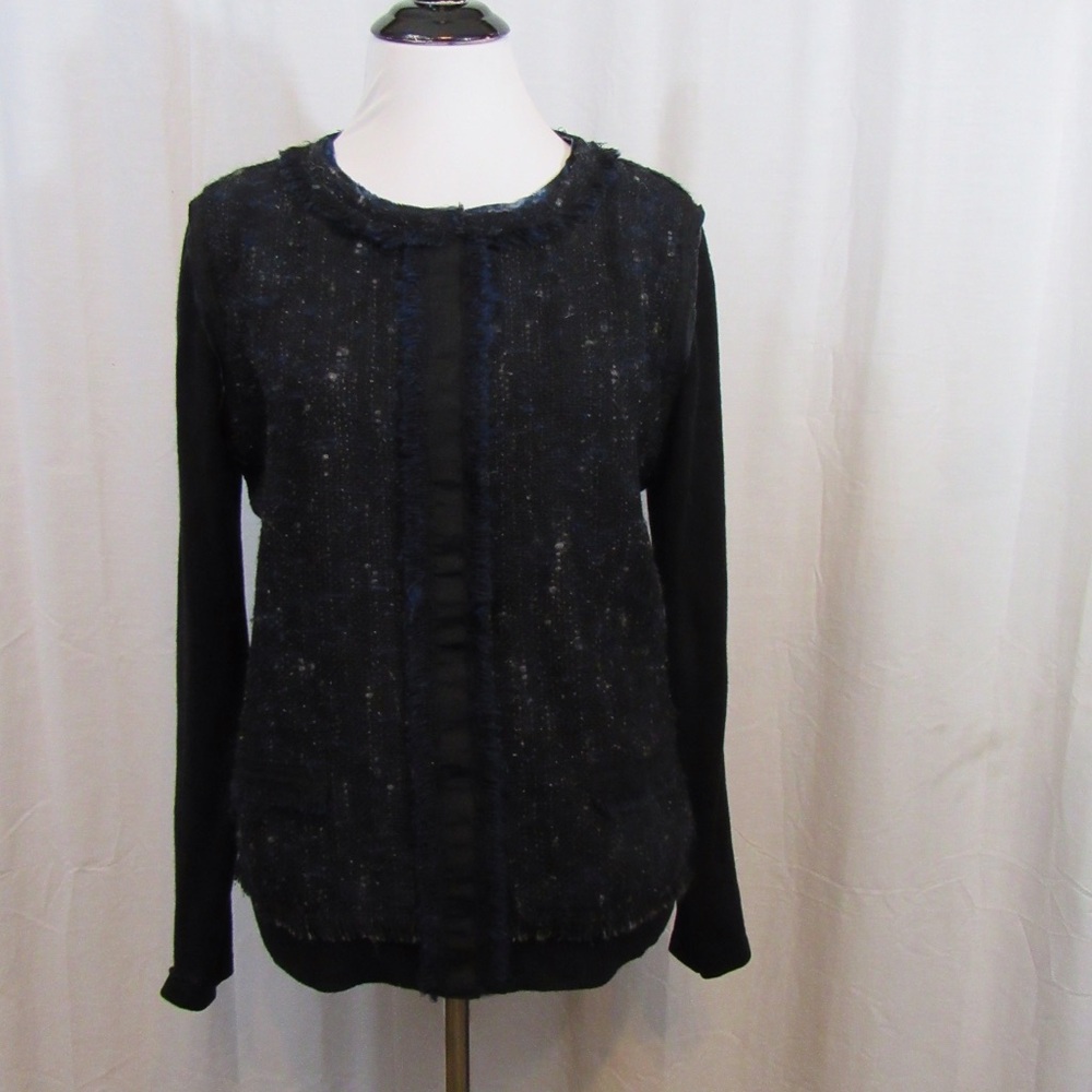 Elie Tahari Black Light Weight Cardigan M